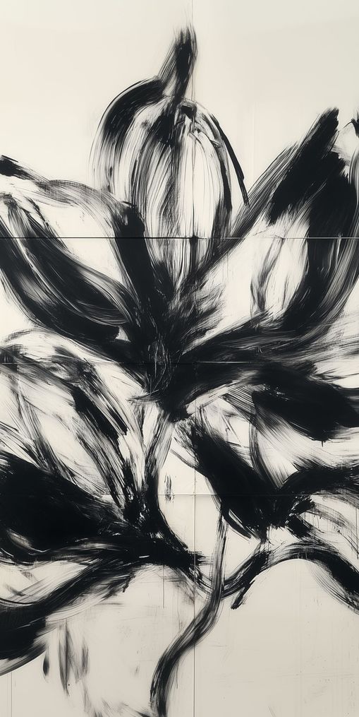 Black petals on pale grid