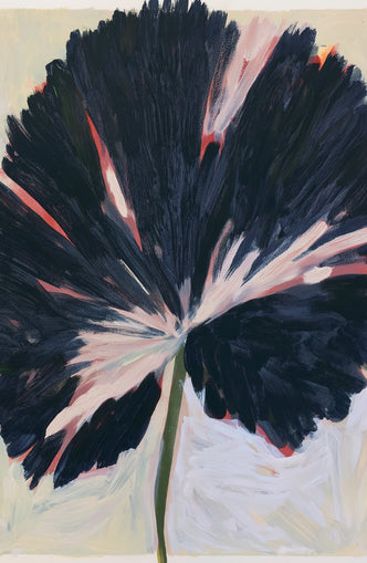 Dark petals across pale ground