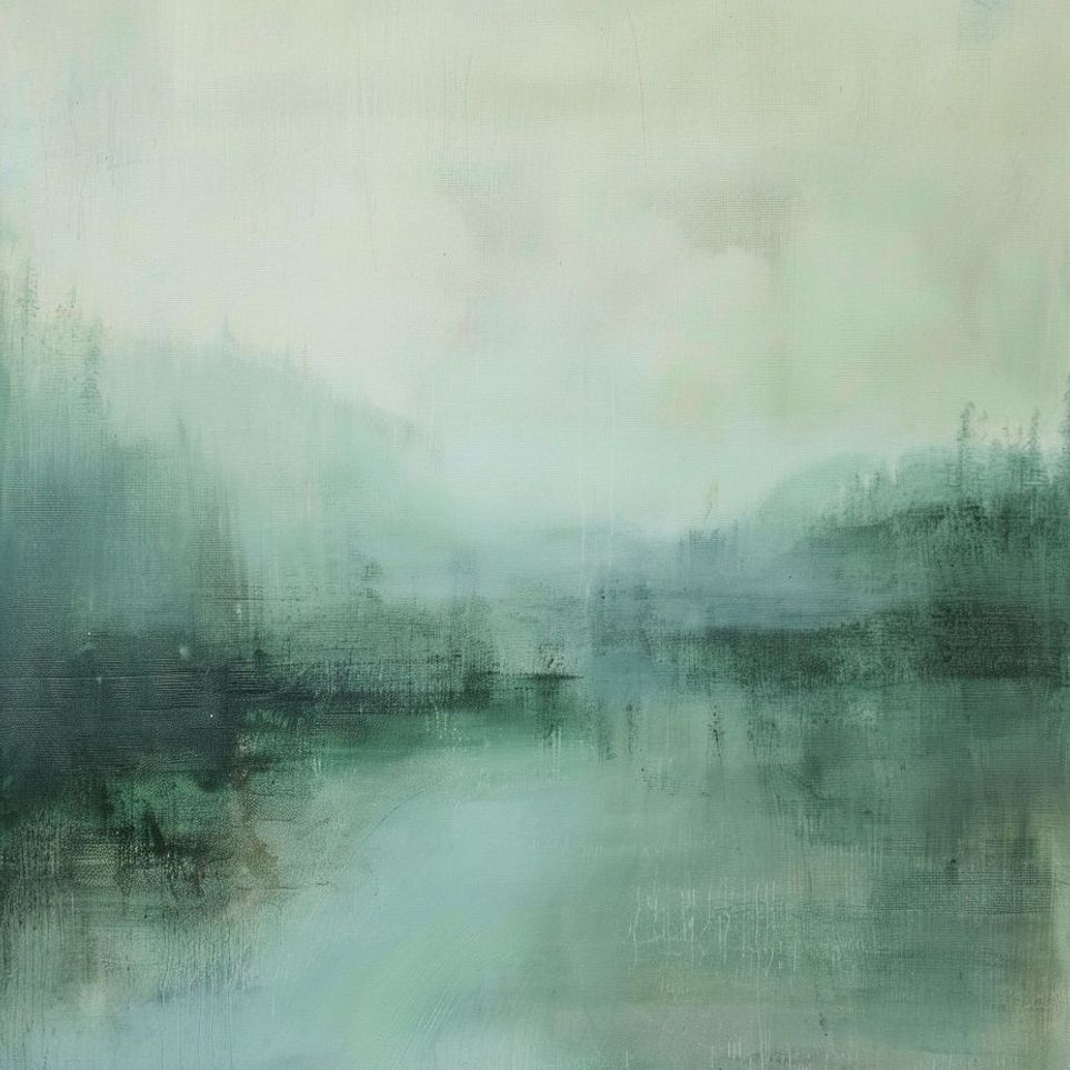 Misty harbor with boats