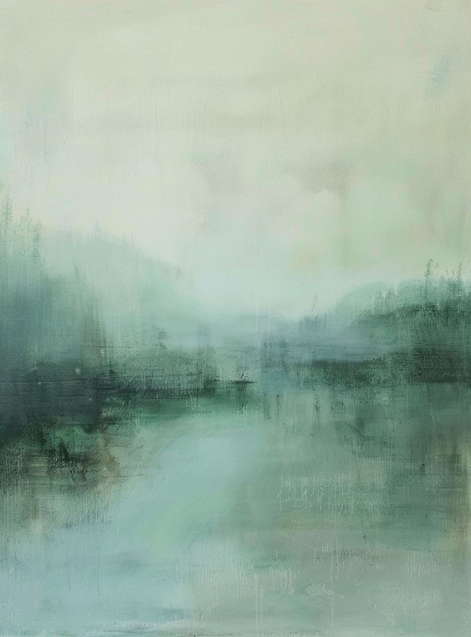Misty harbor with boats