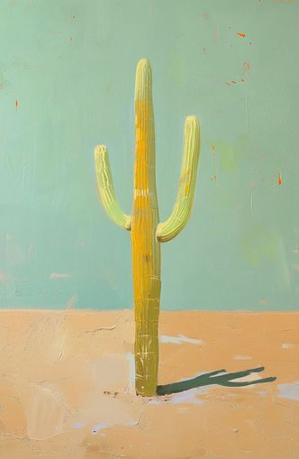 Saguaro beneath a pale sky