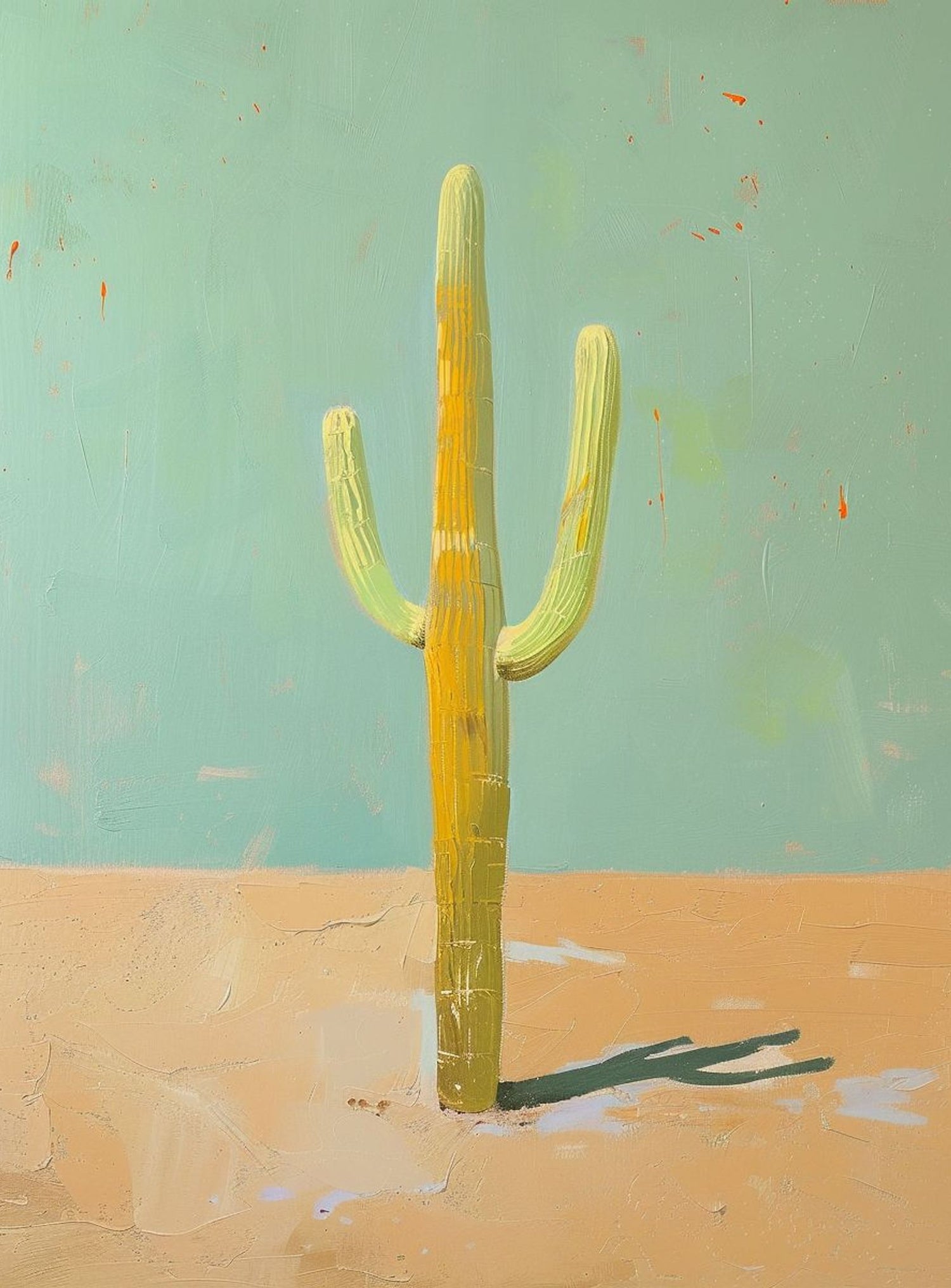 Saguaro beneath a pale sky