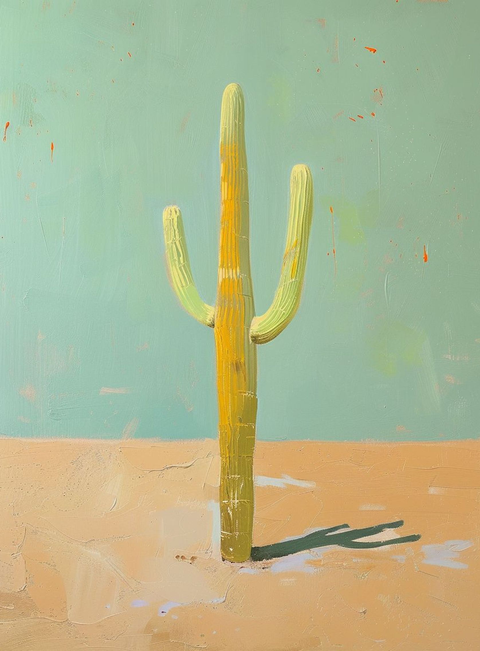 Saguaro beneath a pale sky