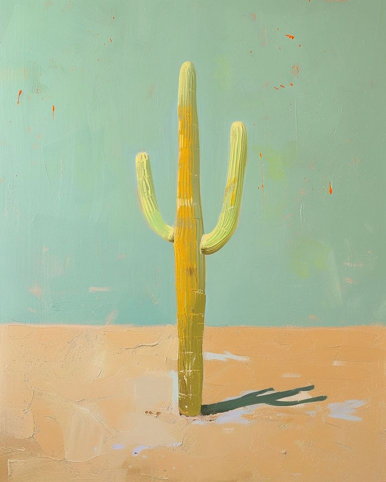 Saguaro beneath a pale sky