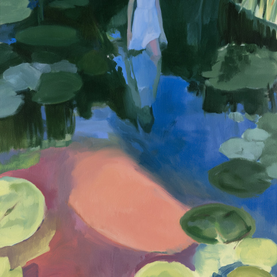 Woman in the lily pond