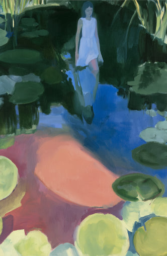 Woman in the lily pond