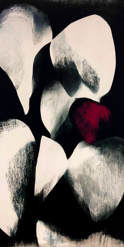 Red petal in shadowed bloom