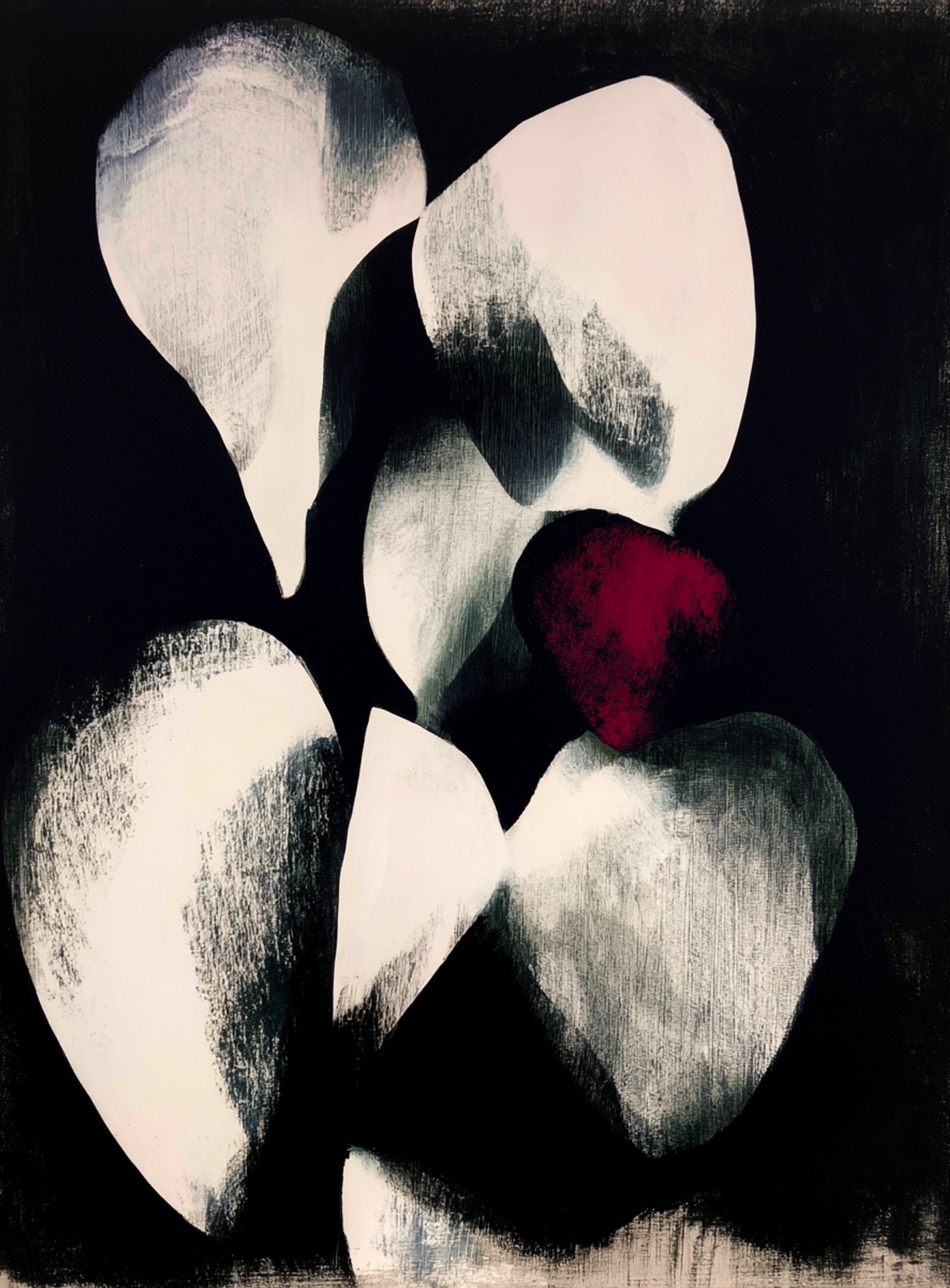 Red petal in shadowed bloom