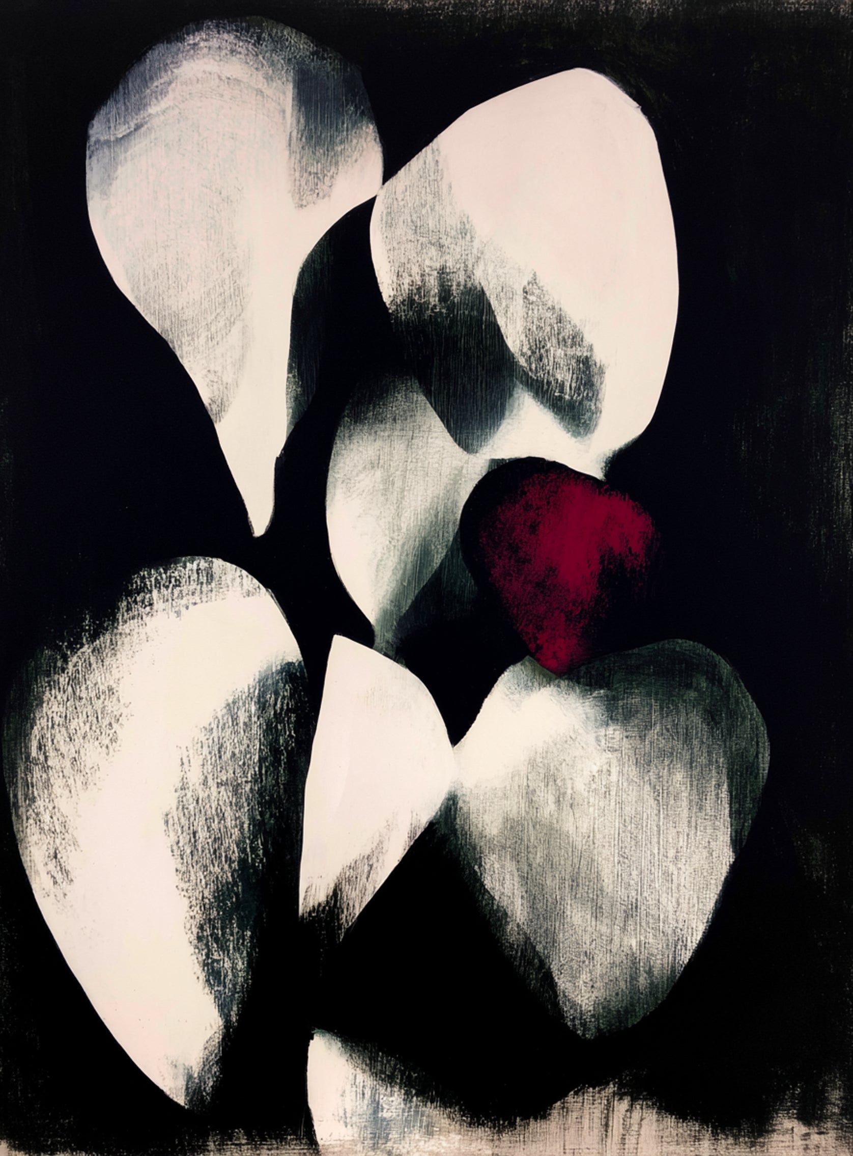 Red petal in shadowed bloom