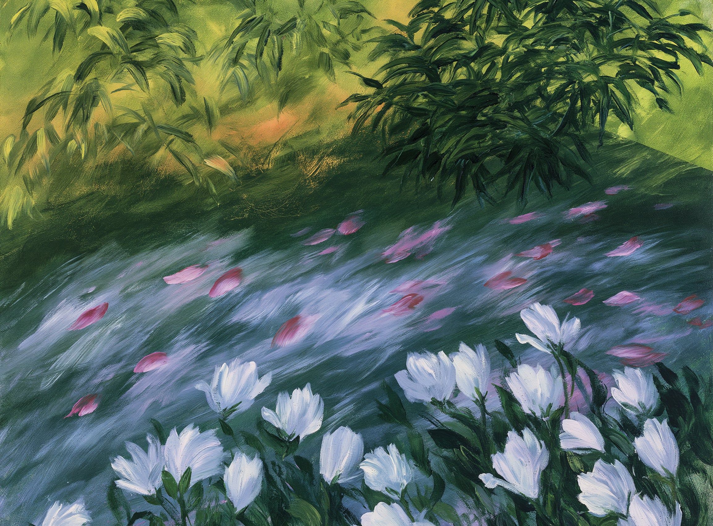 Petals on the streambank