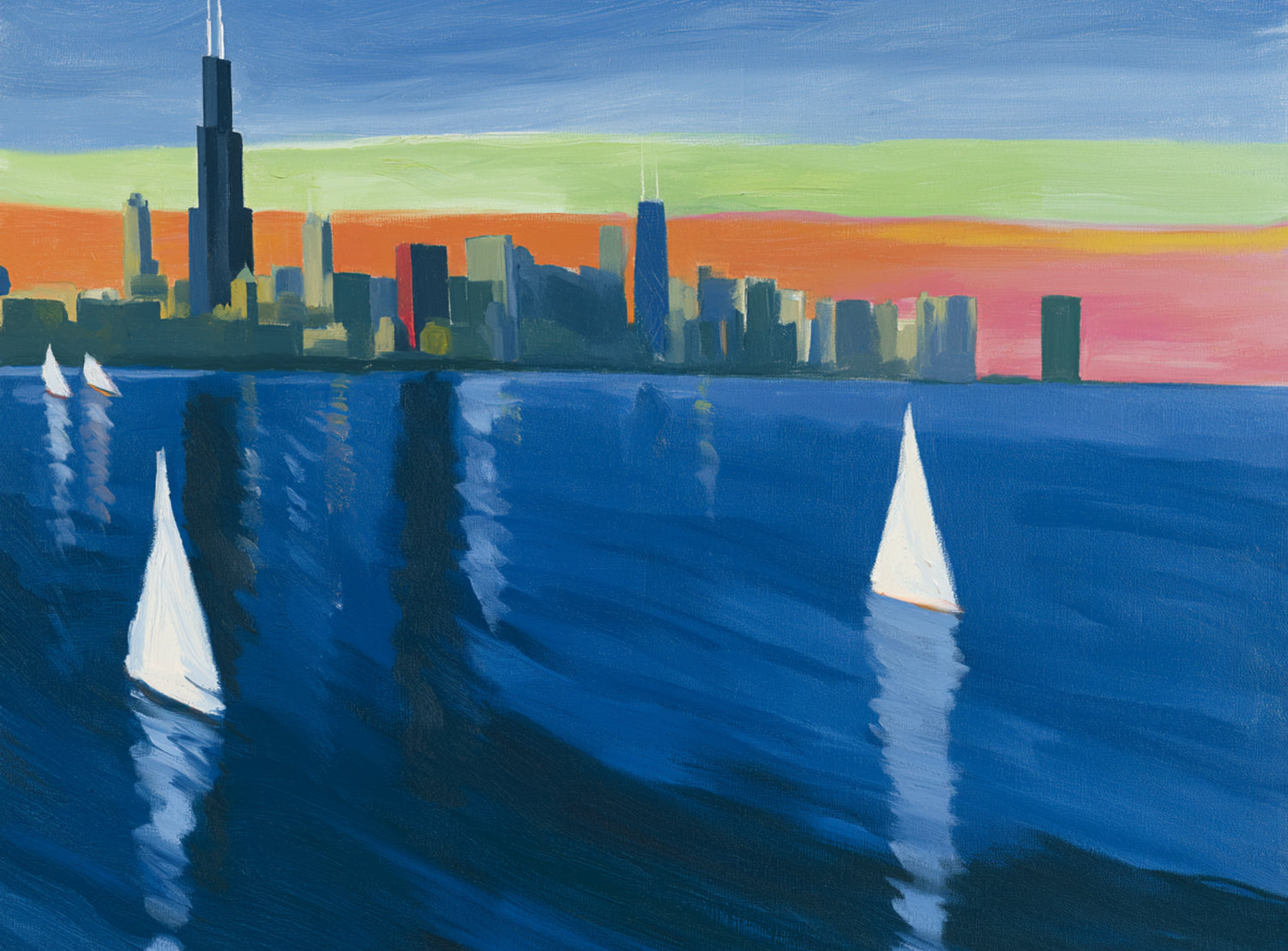White sails against the skyline