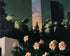 Roses under green towers
