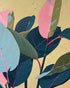 Leaves on cracked plaster