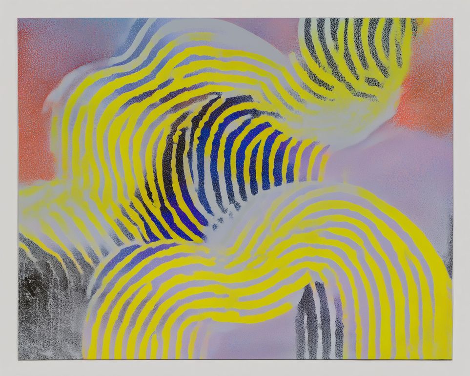 Yellow bends through violet
