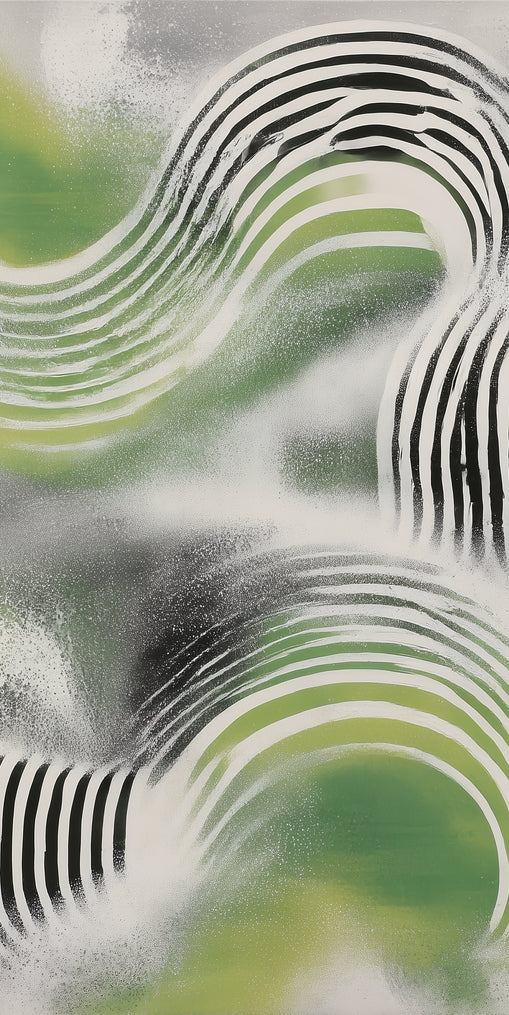 Sprayed green under stripes