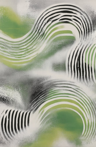 Sprayed green under stripes