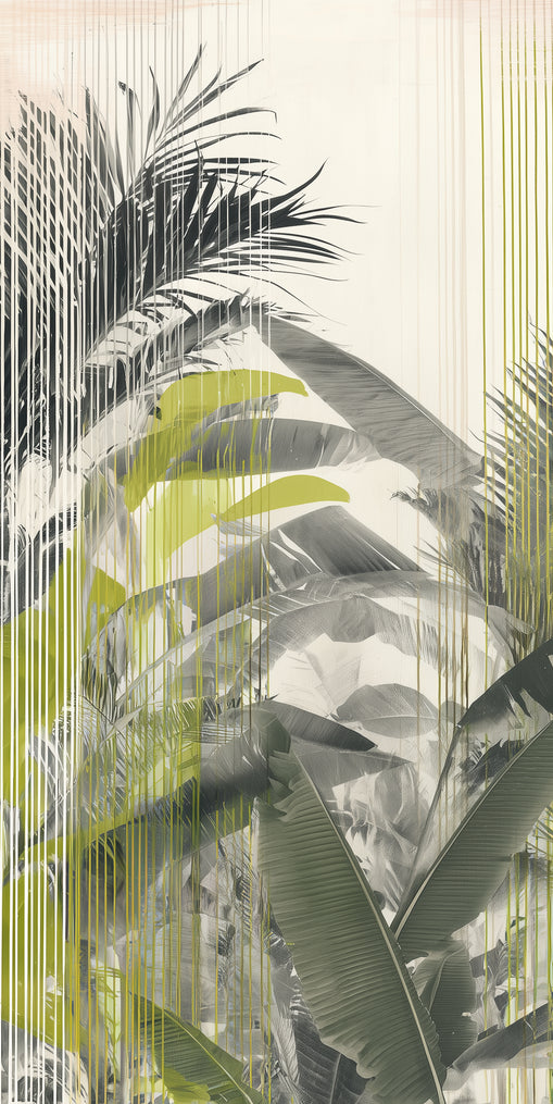 Chartreuse rain through palms