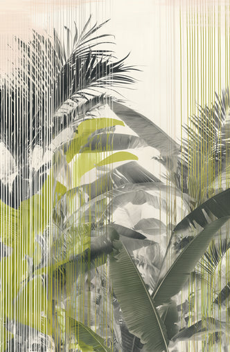 Chartreuse rain through palms