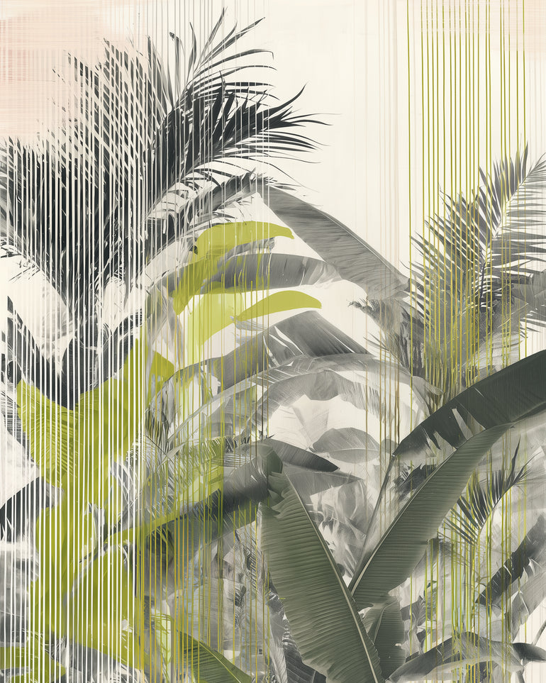 Chartreuse rain through palms
