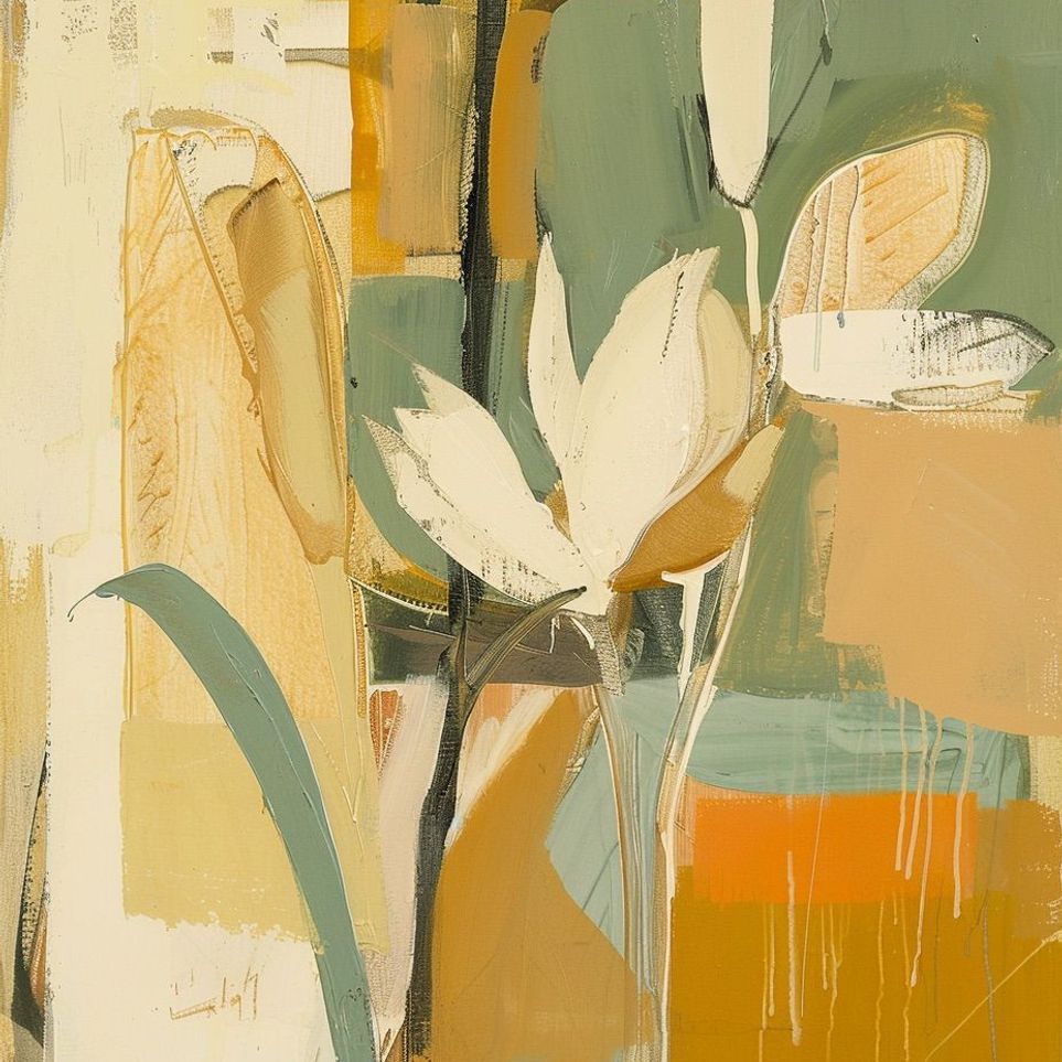White flower in drifting ochre