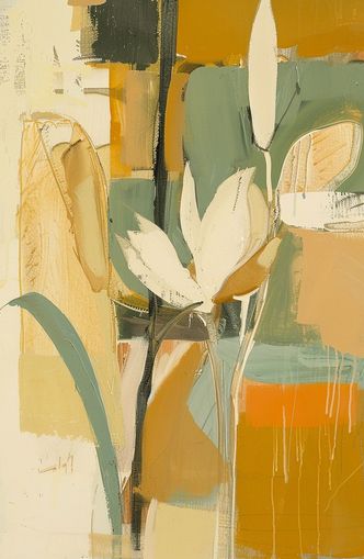 White flower in drifting ochre
