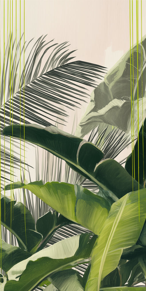Green drips over palms