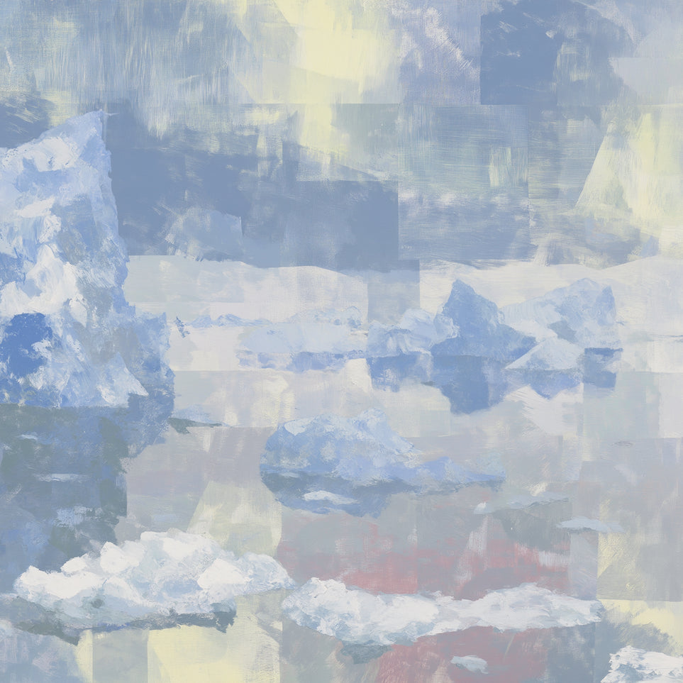 Blue shadows on drifting ice