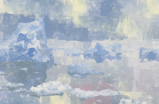 Blue shadows on drifting ice