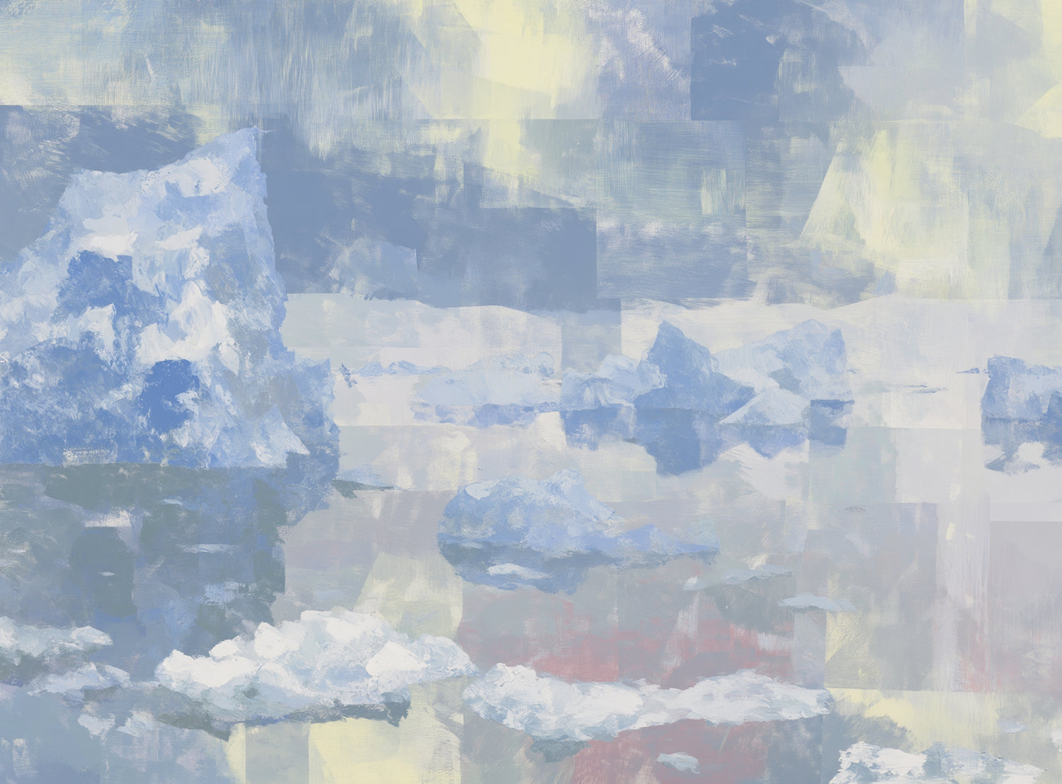 Blue shadows on drifting ice