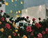 Roses under office lights