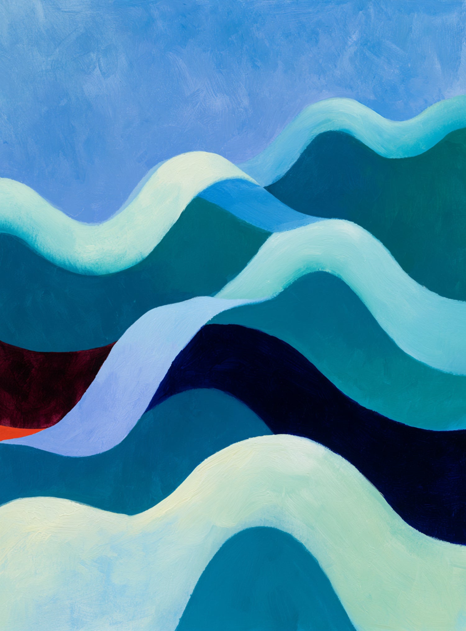 Pale bands across deep blue