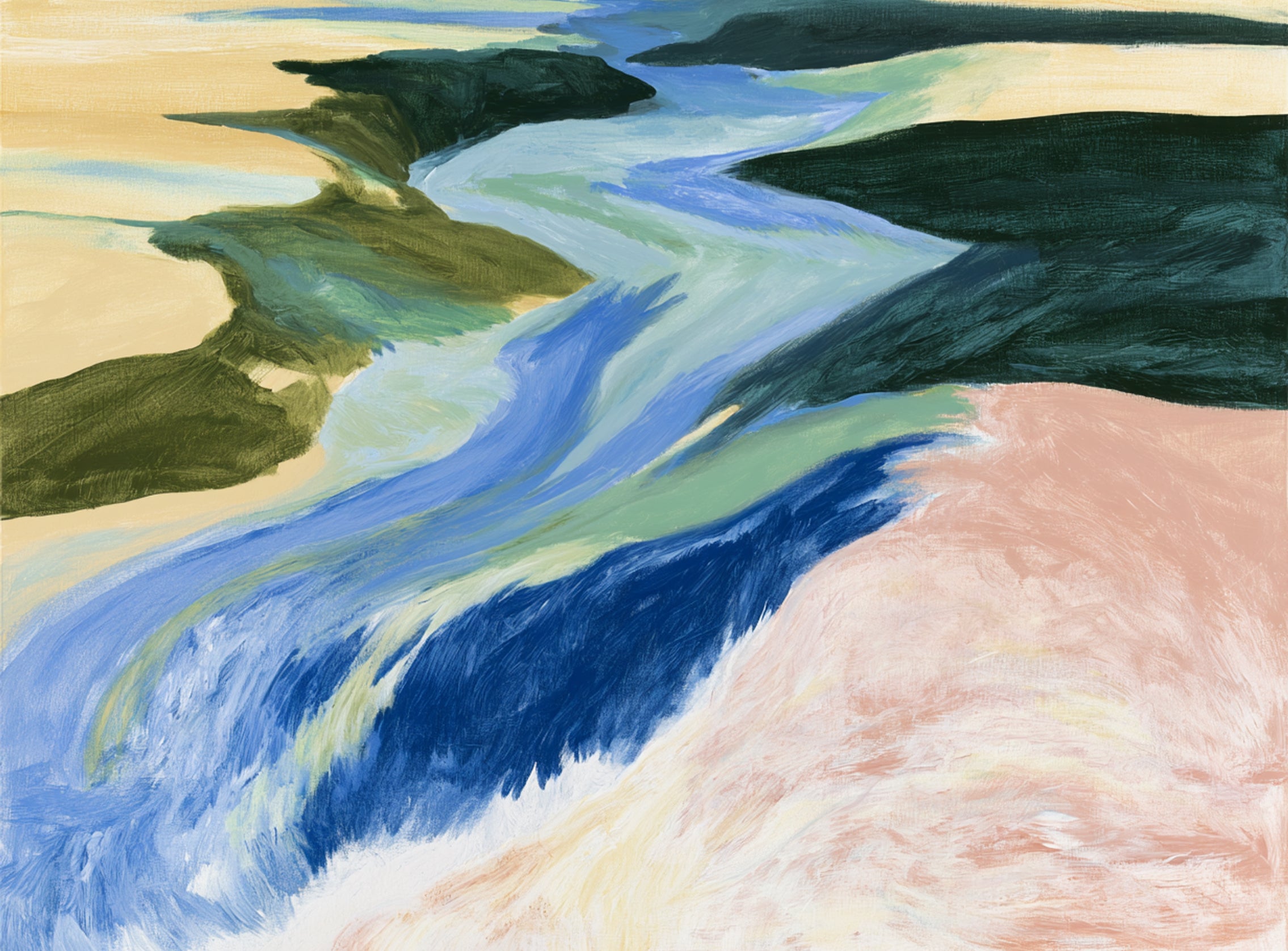 River bends through sandbars