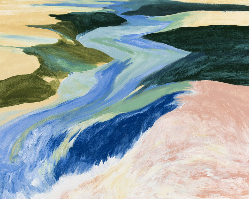 River bends through sandbars
