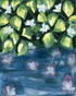 White flowers over blue water