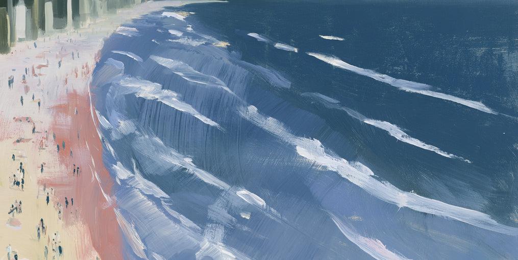 White surf on blue water