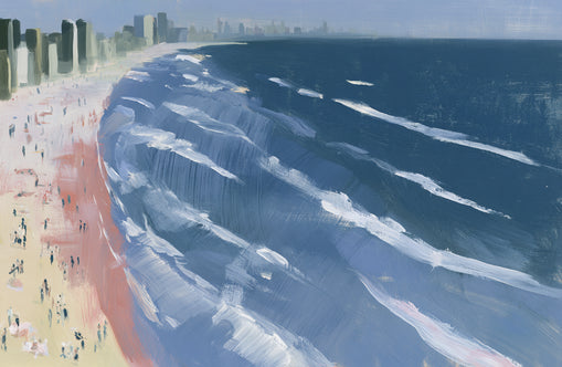 White surf on blue water