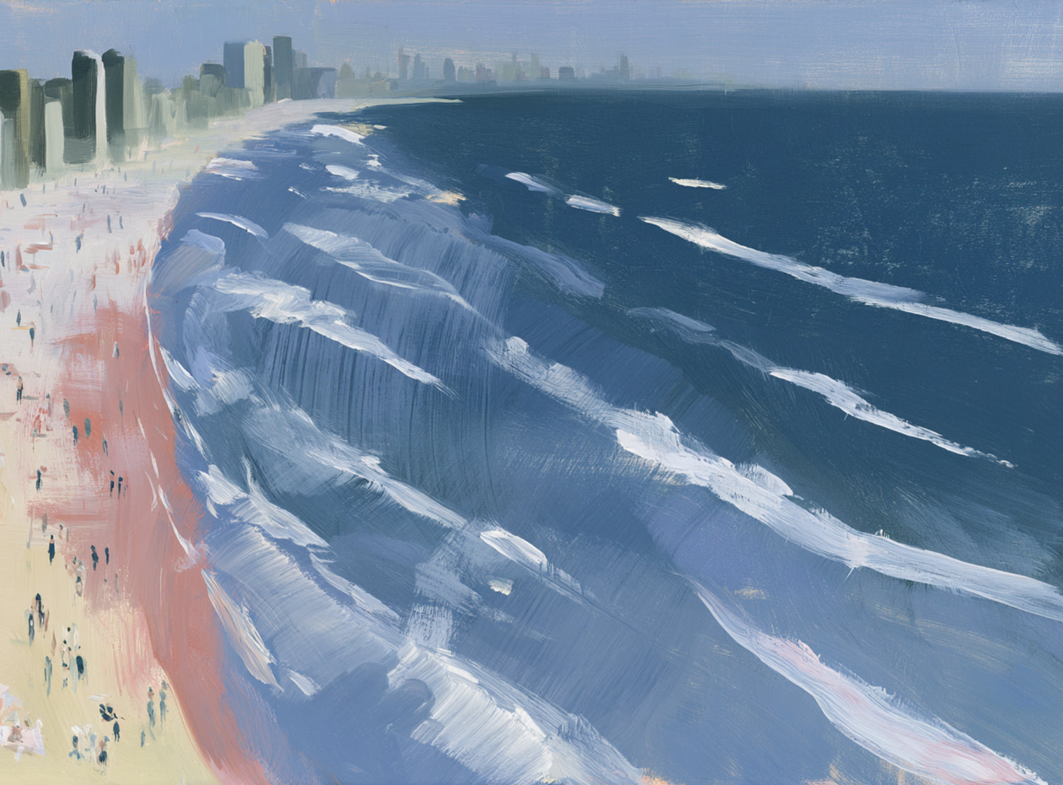 White surf on blue water