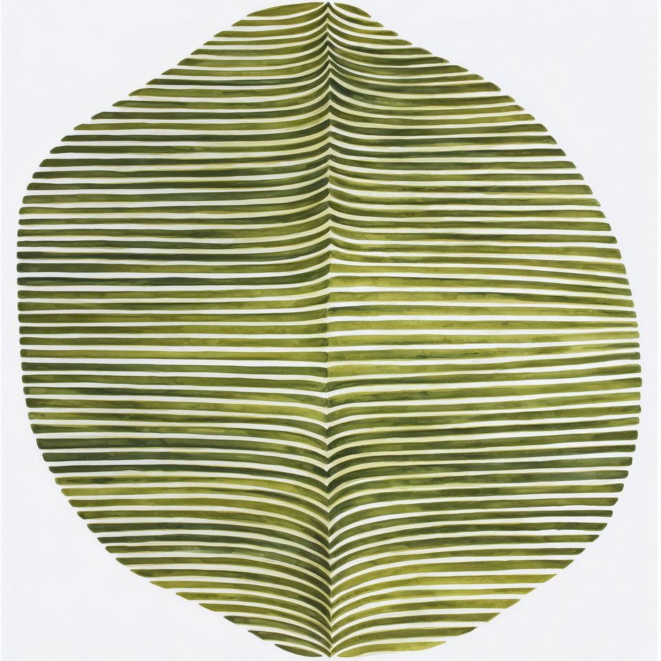Dark green stripes crease inward