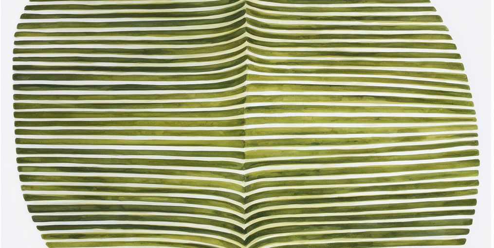 Dark green stripes crease inward