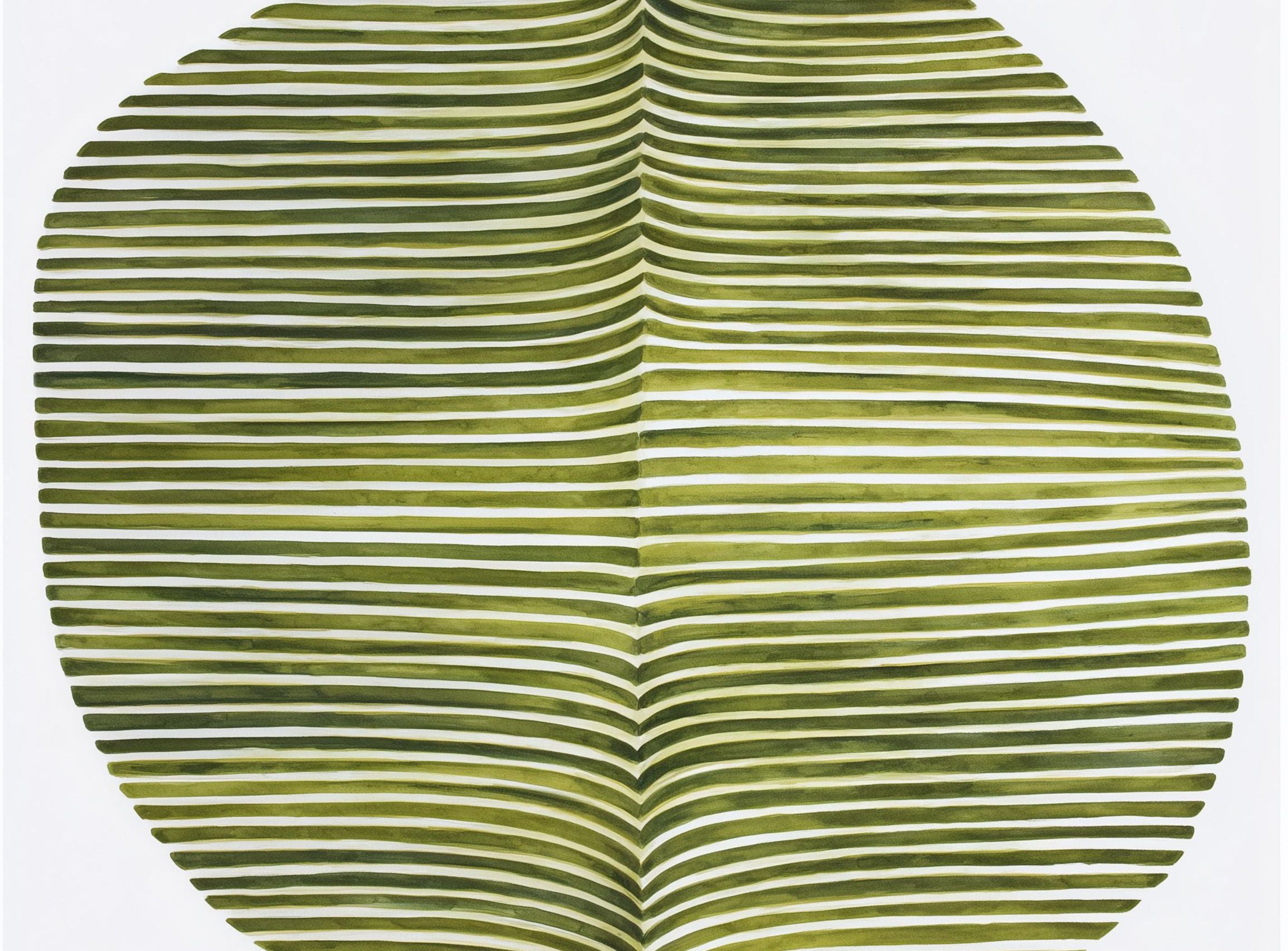 Dark green stripes crease inward