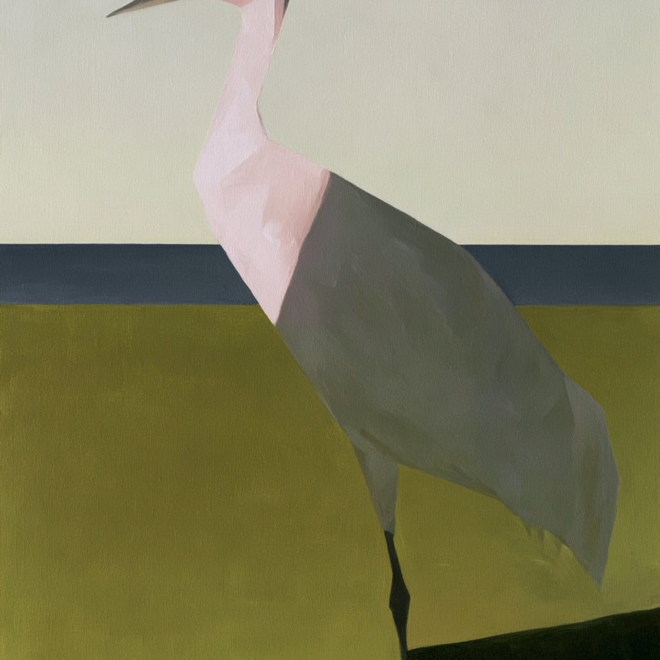 Red crown crane at the shore