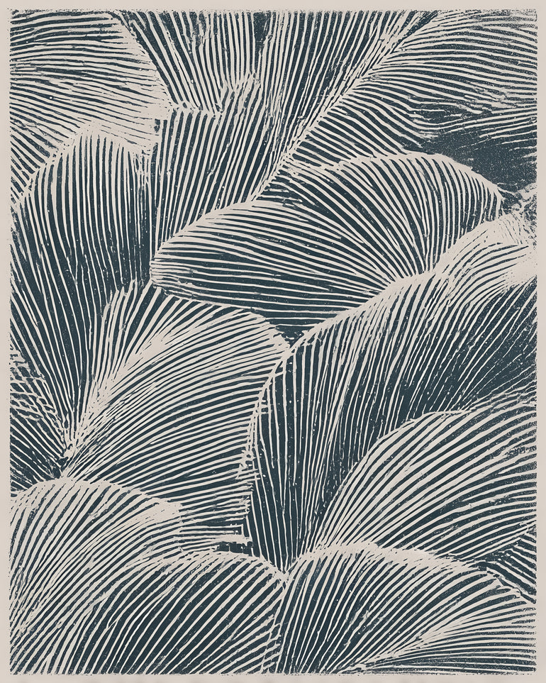 Palm fronds pressed together