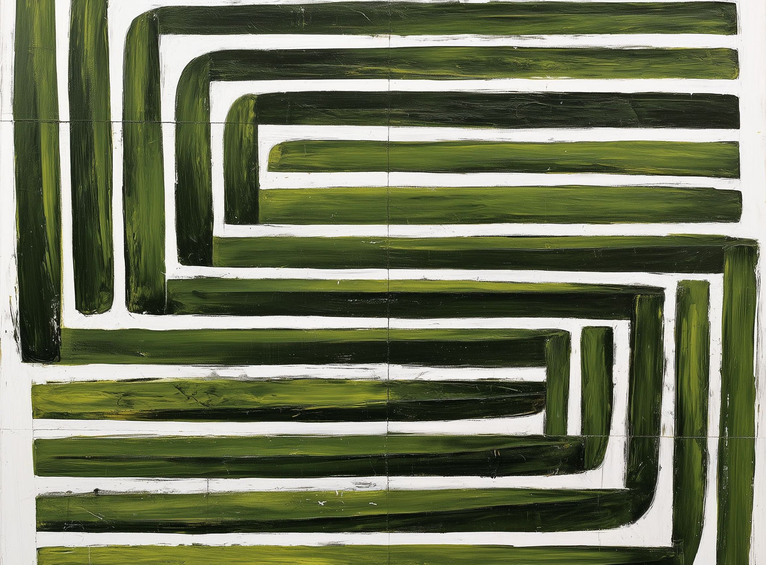 Green maze on white
