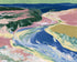 River bend in pink fields