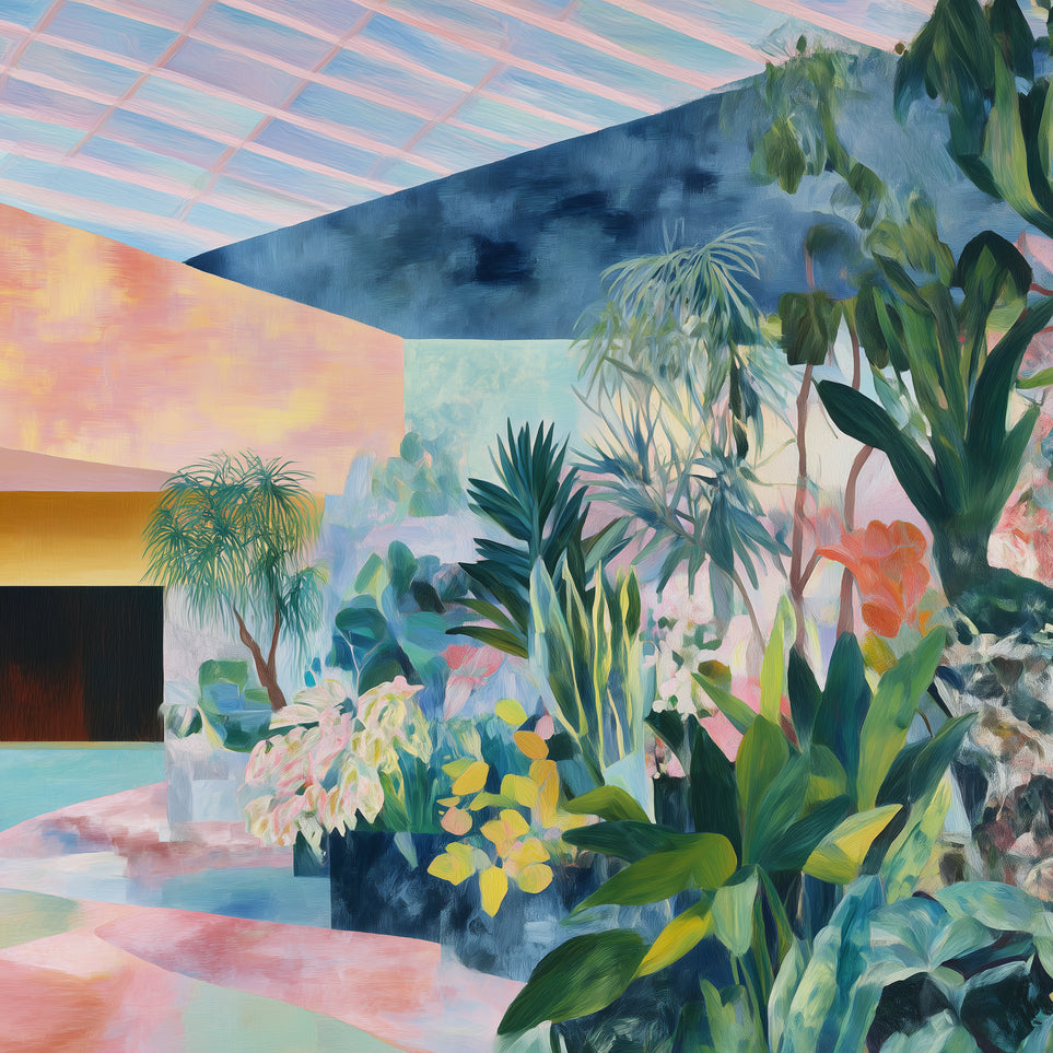 Pastel rooms for green leaves