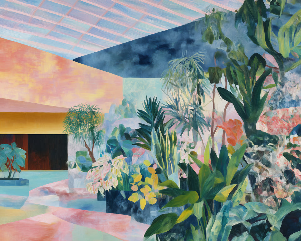 Pastel rooms for green leaves
