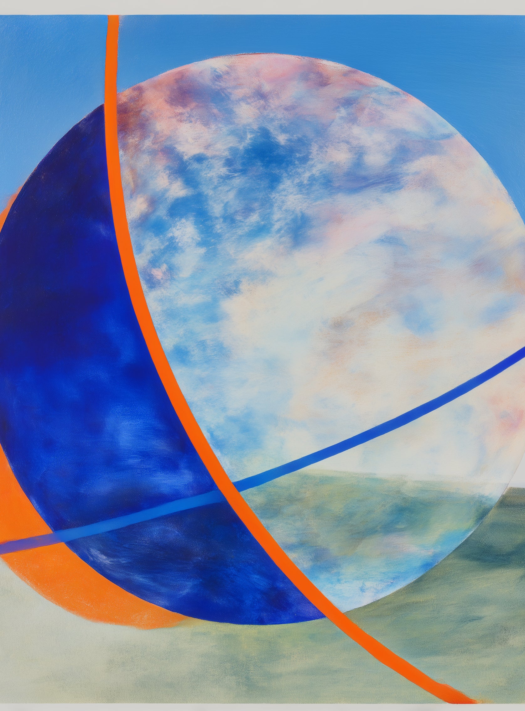 Orange cut through the circle