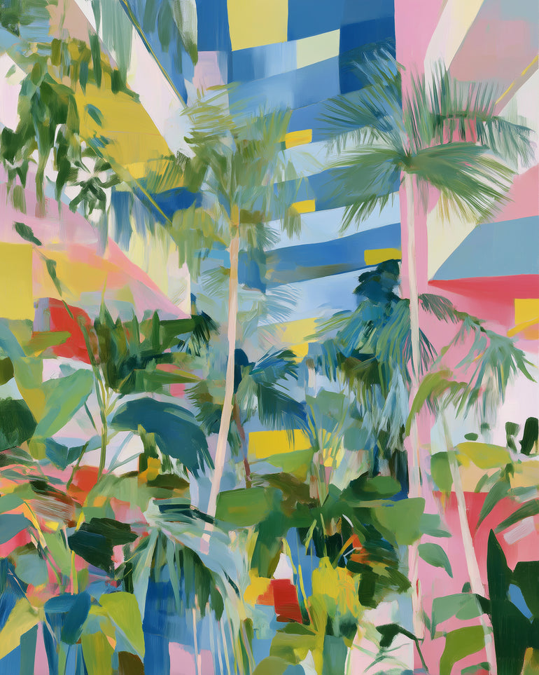 Palm shadows on color fields