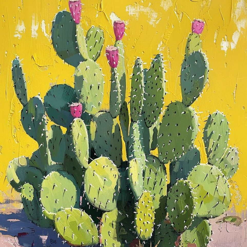 Pink blooms in yellow heat