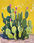 Pink blooms in yellow heat